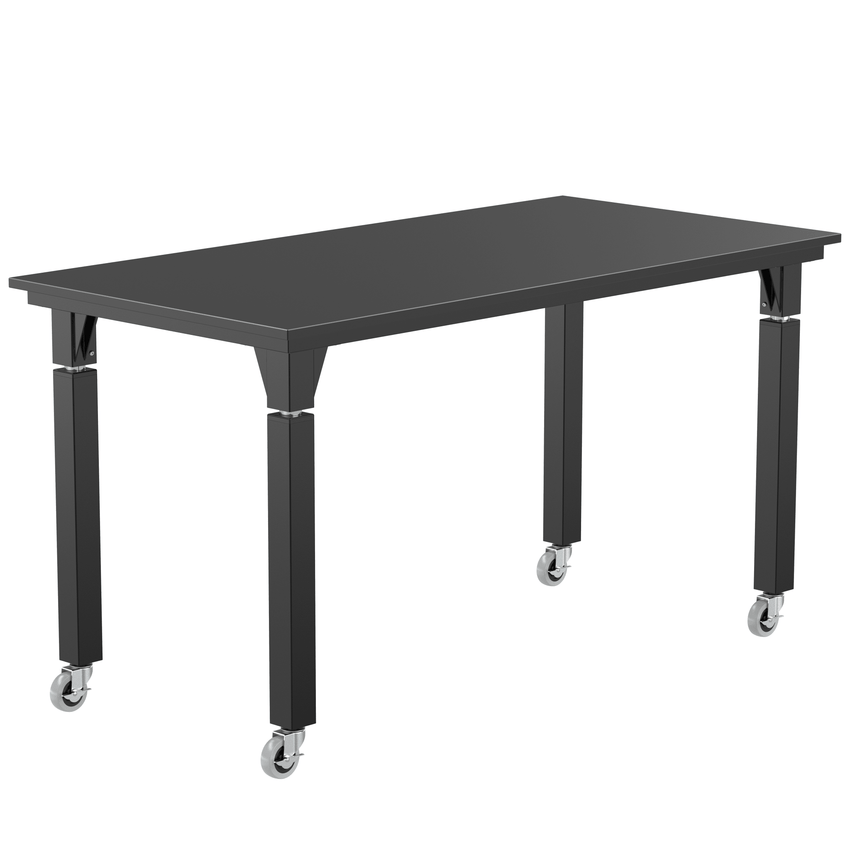National Public Seating Heavy Duty Table with Aero - Lift Legs Signature Frame 24"W x 60"D x 24 - 32"H (NPS - ALT10 - SI - 2460X) - SchoolOutlet