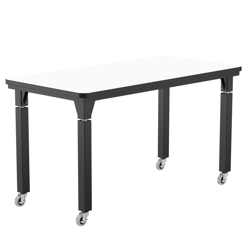 National Public Seating Heavy Duty Table with Aero - Lift Legs Signature Frame 24"W x 60"D x 24 - 32"H (NPS - ALT10 - SI - 2460X) - SchoolOutlet