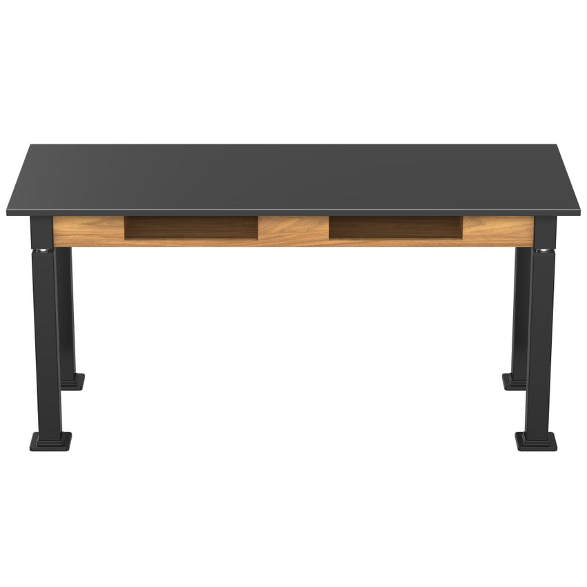 National Public Seating Heavy Duty Table with Aero - Lift Legs Wood Frame 24"W x 60"L x 27 - 42"H (NPS - ALT10 - WA - 2460X) - SchoolOutlet