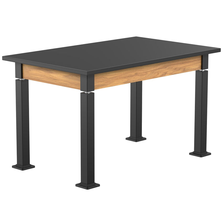 National Public Seating Heavy Duty Table with Aero - Lift Legs Wood Frame 30"W x 48"L x 27 - 42"H (NPS - ALT10 - WA - 3048X) - SchoolOutlet
