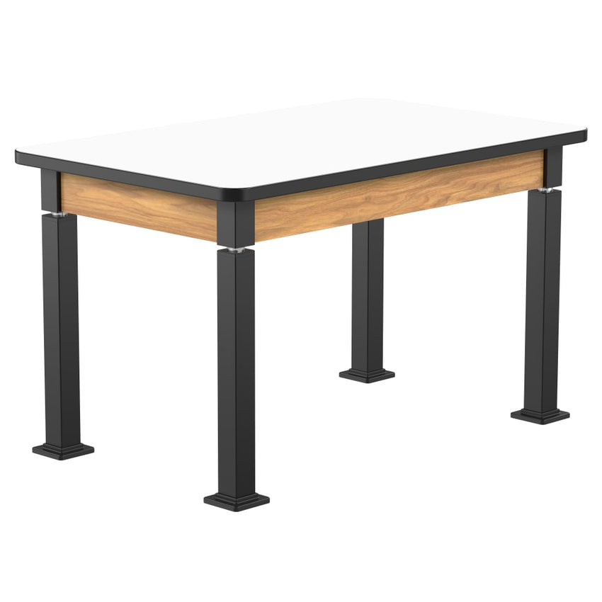 National Public Seating Heavy Duty Table with Aero - Lift Legs Wood Frame 30"W x 48"L x 27 - 42"H (NPS - ALT10 - WA - 3048X) - SchoolOutlet