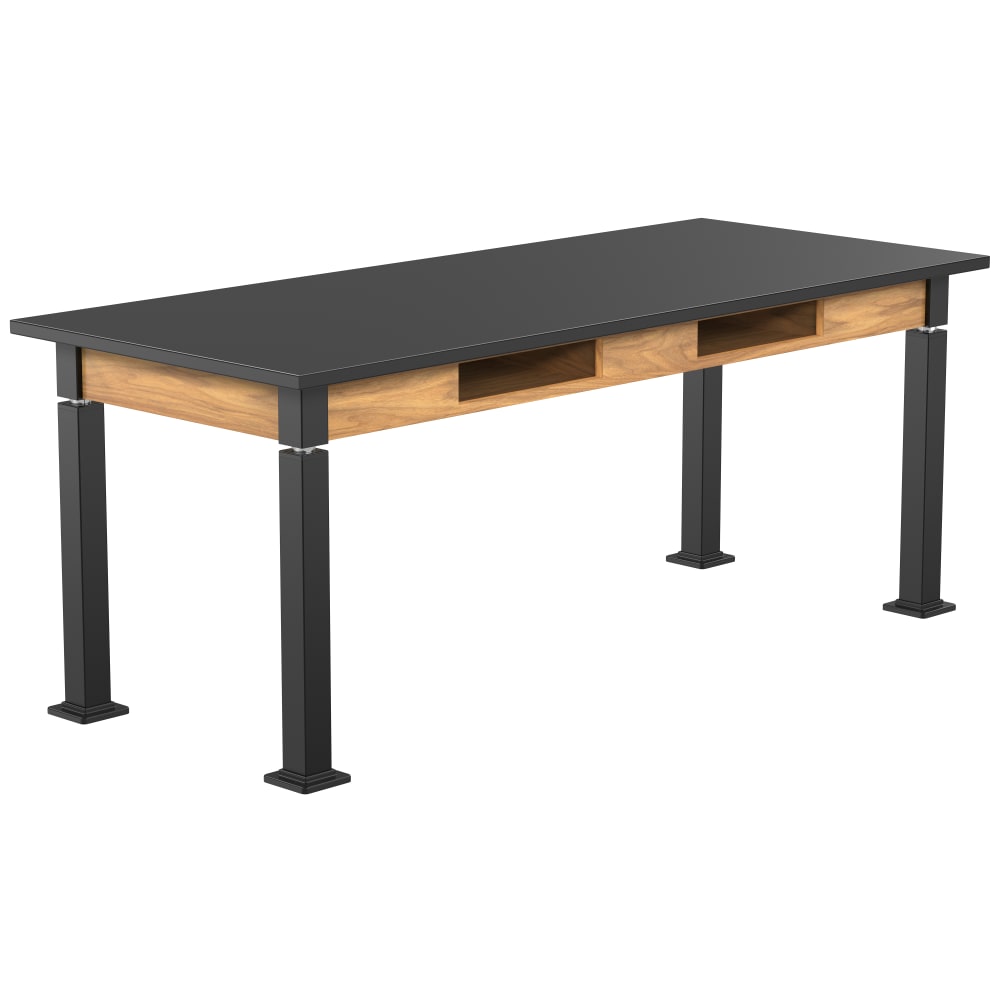 National Public Seating Heavy Duty Table with Aero - Lift Legs Wood Frame 30"W x 72"L x 27 - 42"H (NPS - ALT10 - WA - 3072X) - SchoolOutlet