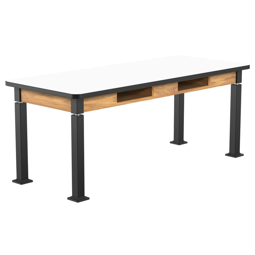 National Public Seating Heavy Duty Table with Aero - Lift Legs Wood Frame 30"W x 72"L x 27 - 42"H (NPS - ALT10 - WA - 3072X) - SchoolOutlet