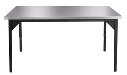 NPS Heavy Duty Adjustable Height Table Stainless Steel Top Straight Edge 24"W x 60"L x 22"-37"H (NPS-HDTX-2460ST-ADJ)