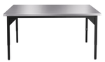 NPS Heavy Duty Adjustable Height Table Stainless Steel Top with Safety Return 24