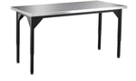 NPS Heavy Duty Adjustable Height Table Stainless Steel Top Straight Edge 42