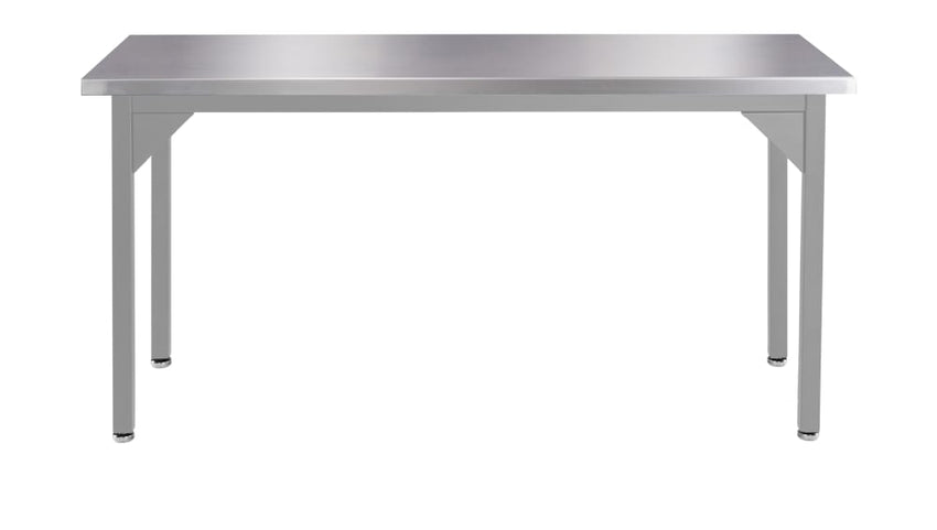 NPS Heavy Duty Fixed Height Table Stainless Steel Top Straight Edge 24"W x 48"L x 30"H (NPS - HDTX - 2448ST - FIX) - SchoolOutlet