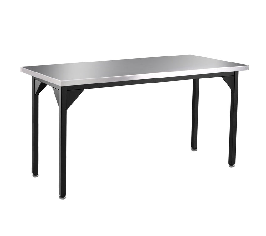 NPS Heavy Duty Fixed Height Table, Stainless Steel Top with Safety Return 24" x 48" (NPS - HDTX - 2448STRET) - SchoolOutlet