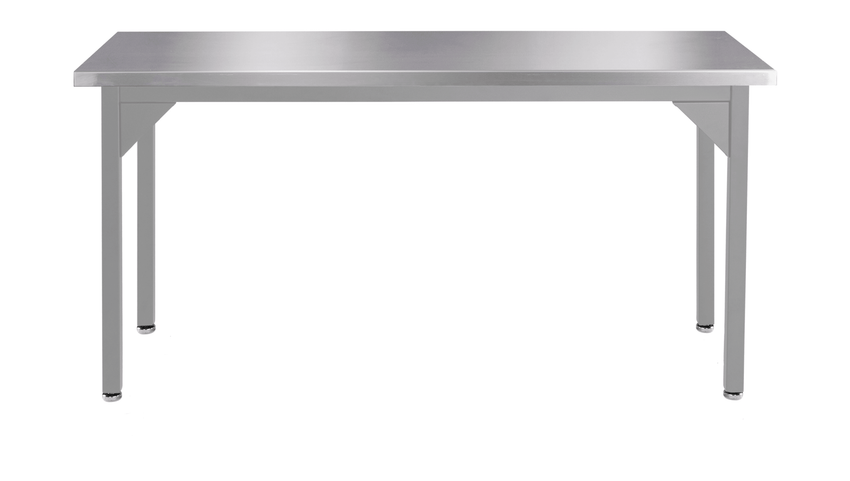 NPS Heavy Duty Fixed Height Table Stainless Steel Top with Safety Return 24"W x 60"L x 30"H (NPS - HDTX - 2460STRET - FIX) - SchoolOutlet