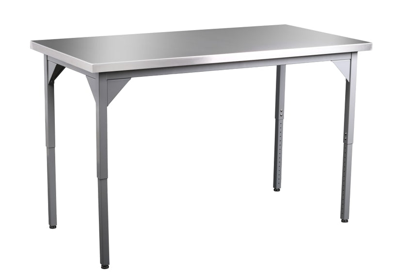NPS Heavy Duty Fixed Height Table Stainless Steel Top with Safety Return 30"W x 36"L x 30"H (NPS - HDTX - 3036STRET - FIX) - SchoolOutlet