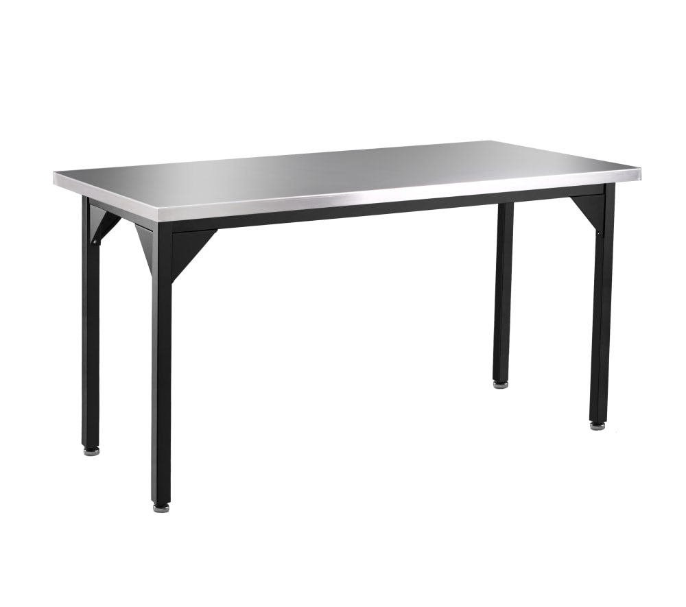 NPS Heavy Duty Fixed Height Table Stainless Steel Top Straight Edge 30"W x 84"L x 30"H (NPS - HDTX - 3084ST - FIX) - SchoolOutlet