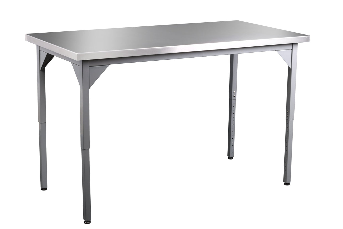 NPS Heavy Duty Adjustable Height Table Stainless Steel Top with Safety Return 24"W x 60"L x 22" - 37"H (NPS - HDTX - 2460STRET - ADJ) - SchoolOutlet