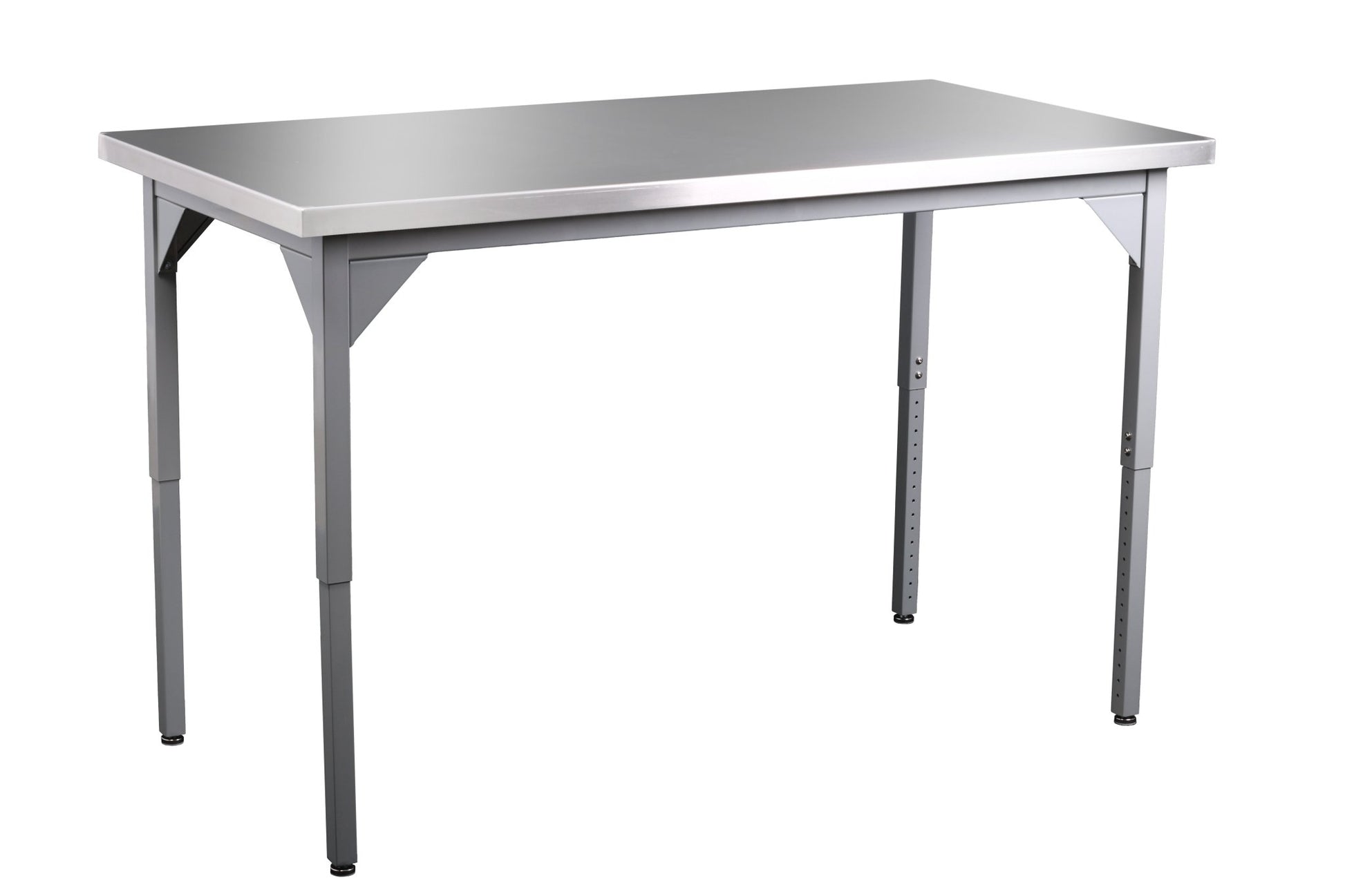 NPS Heavy Duty Adjustable Height Table Stainless Steel Top with Safety Return 36"W x 84"L x 22" - 37"H (NPS - HDTX - 3684STRET - ADJ) - SchoolOutlet