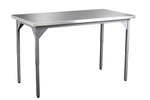 NPS Heavy Duty Adjustable Height Table Stainless Steel Top Straight Edge 42