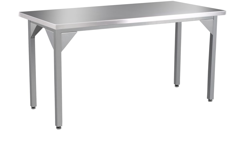 NPS Heavy Duty Fixed Height Table Stainless Steel Top Straight Edge 24"W x 60"L x 30"H (NPS - HDTX - 2460ST - FIX) - SchoolOutlet