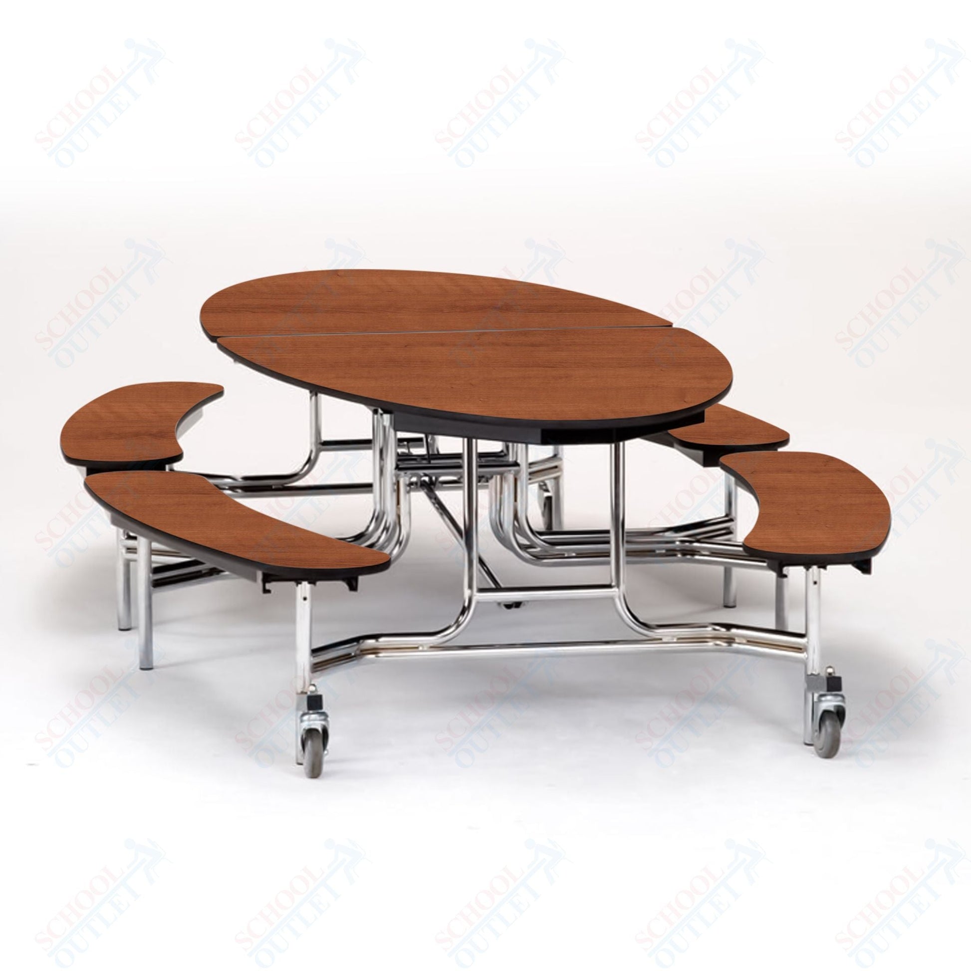 NPS Mobile Cafeteria 10' Elliptical Fixed Bench Unit - Seats 8 - 12 (National Public Seating NPS - METB) - SchoolOutlet
