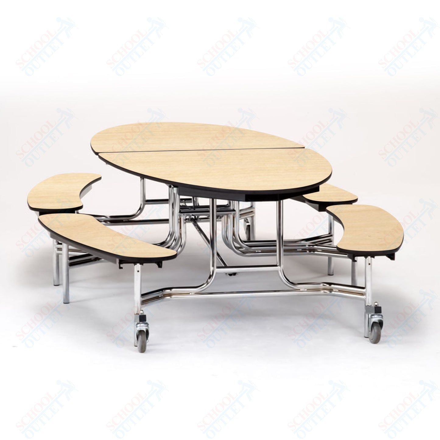 NPS Mobile Cafeteria 10' Elliptical Fixed Bench Unit - Seats 8 - 12 (National Public Seating NPS - METB) - SchoolOutlet