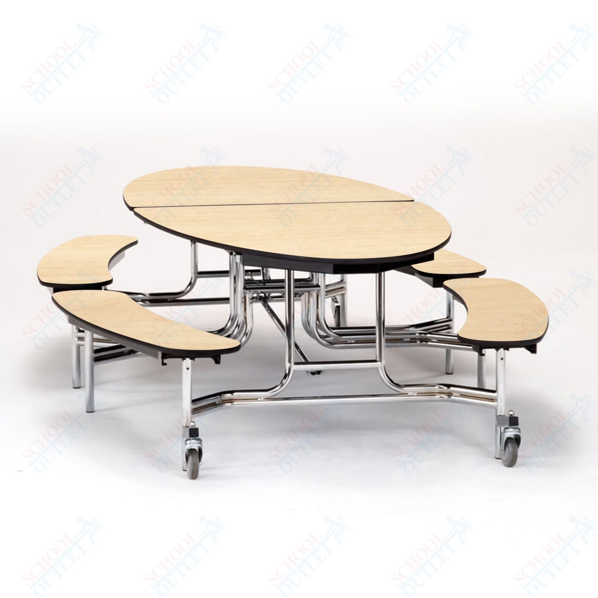 NPS Mobile Cafeteria 10' Elliptical Fixed Bench Unit - Seats 8 - 12 (National Public Seating NPS - METB) - SchoolOutlet