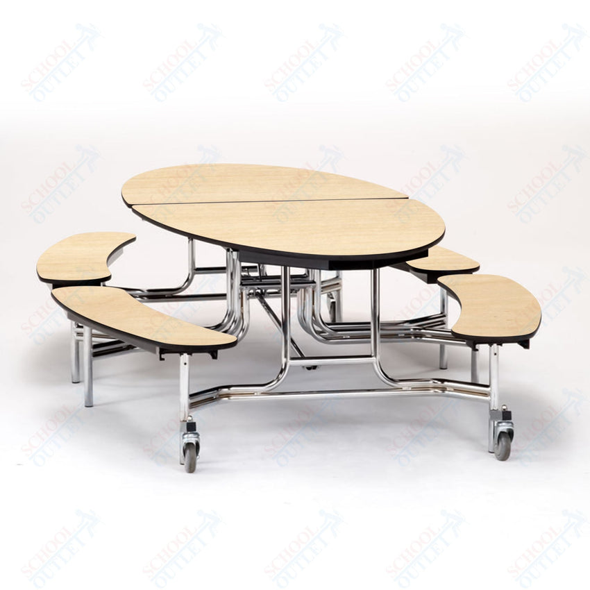 NPS Mobile Cafeteria 10' Elliptical Fixed Bench Unit - Seats 8 - 12 (National Public Seating NPS - METB) - SchoolOutlet