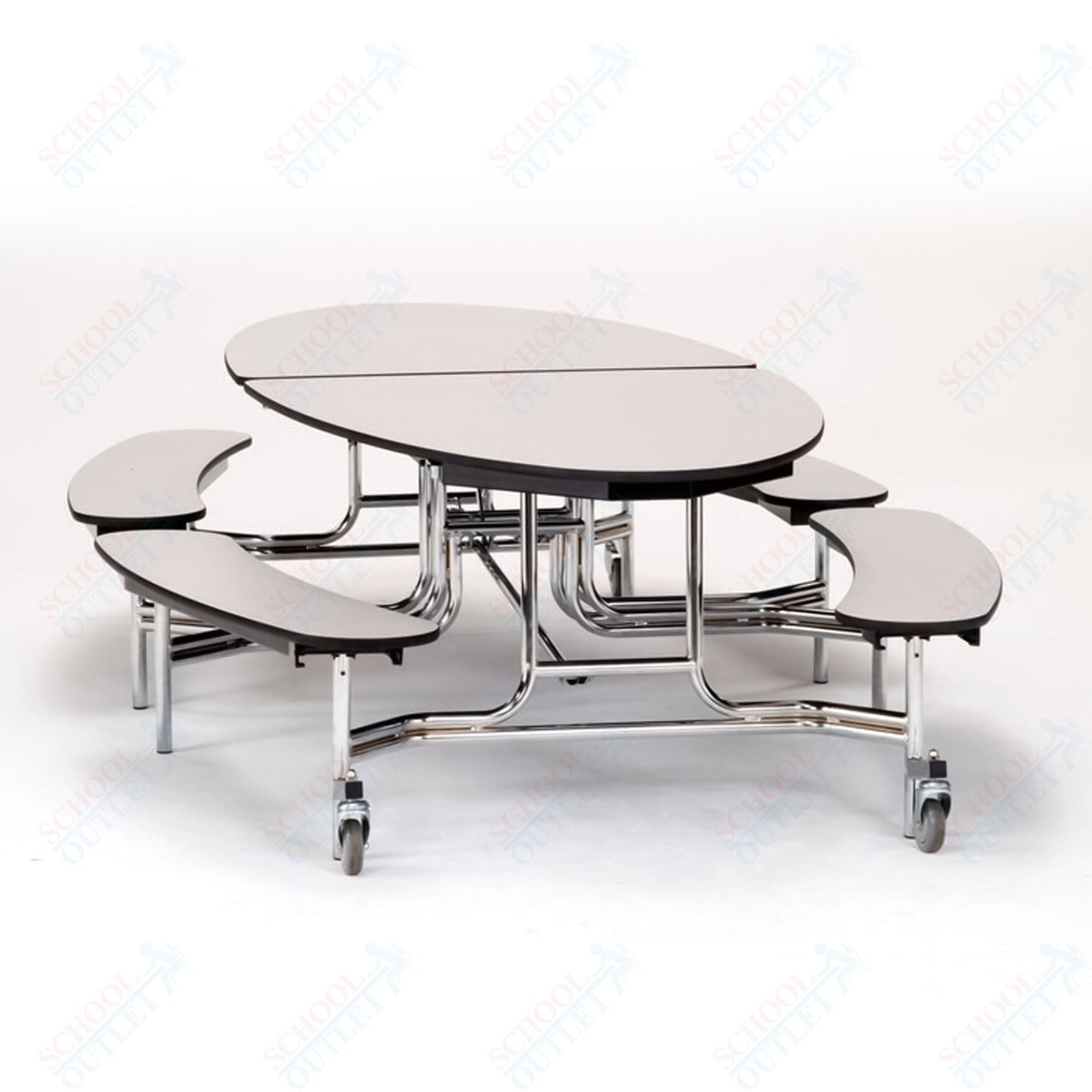 NPS Mobile Cafeteria 10' Elliptical Fixed Bench Unit - Seats 8 - 12 (National Public Seating NPS - METB) - SchoolOutlet