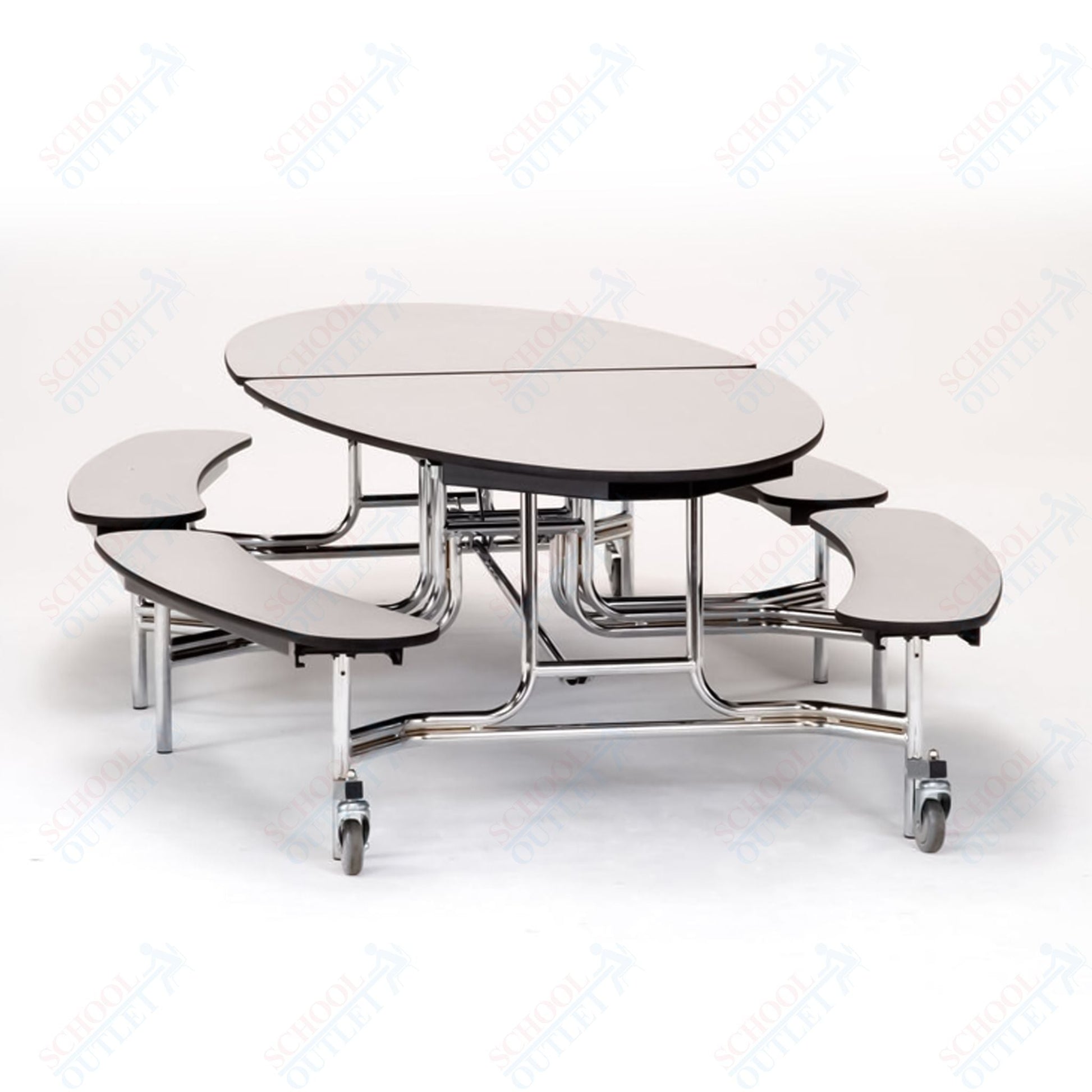 NPS Mobile Cafeteria 10' Elliptical Fixed Bench Unit - Seats 8 - 12 (National Public Seating NPS - METB) - SchoolOutlet