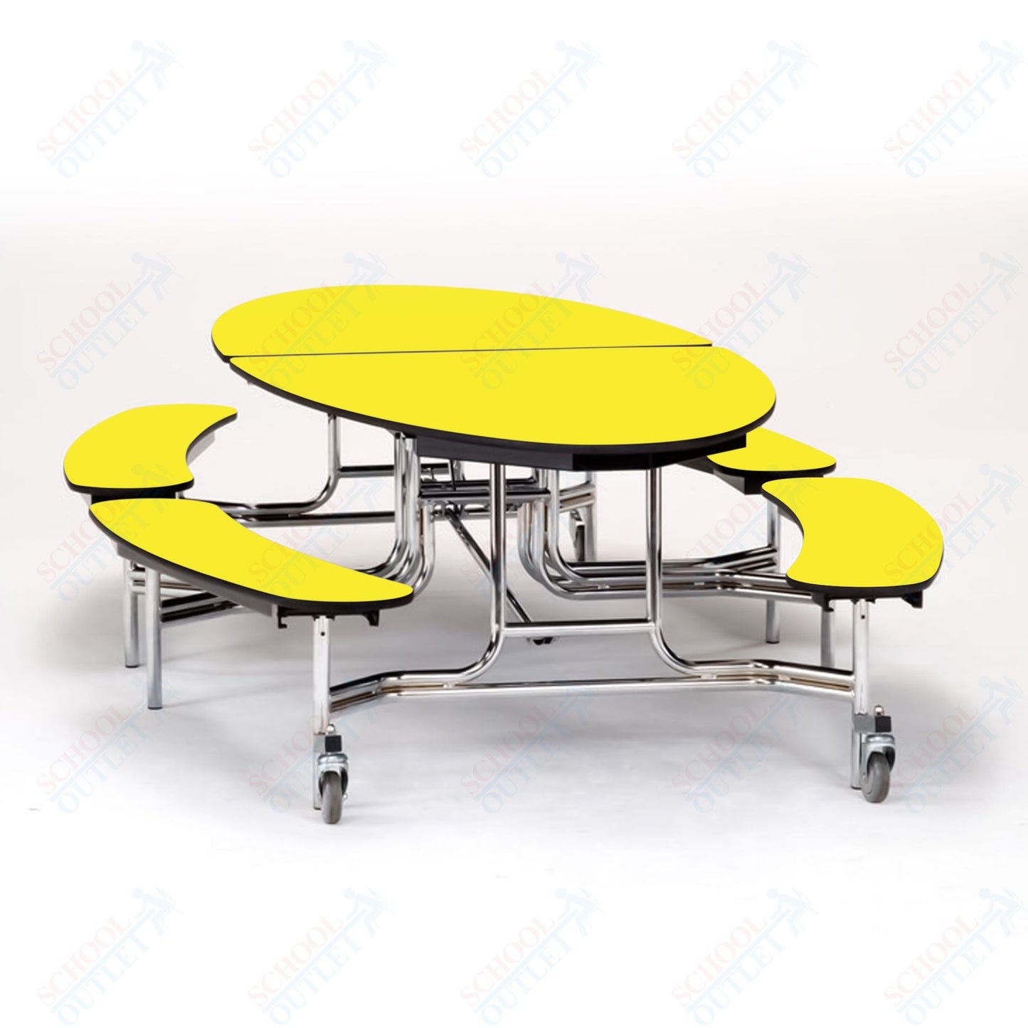 NPS Mobile Cafeteria 10' Elliptical Fixed Bench Unit - Seats 8 - 12 (National Public Seating NPS - METB) - SchoolOutlet