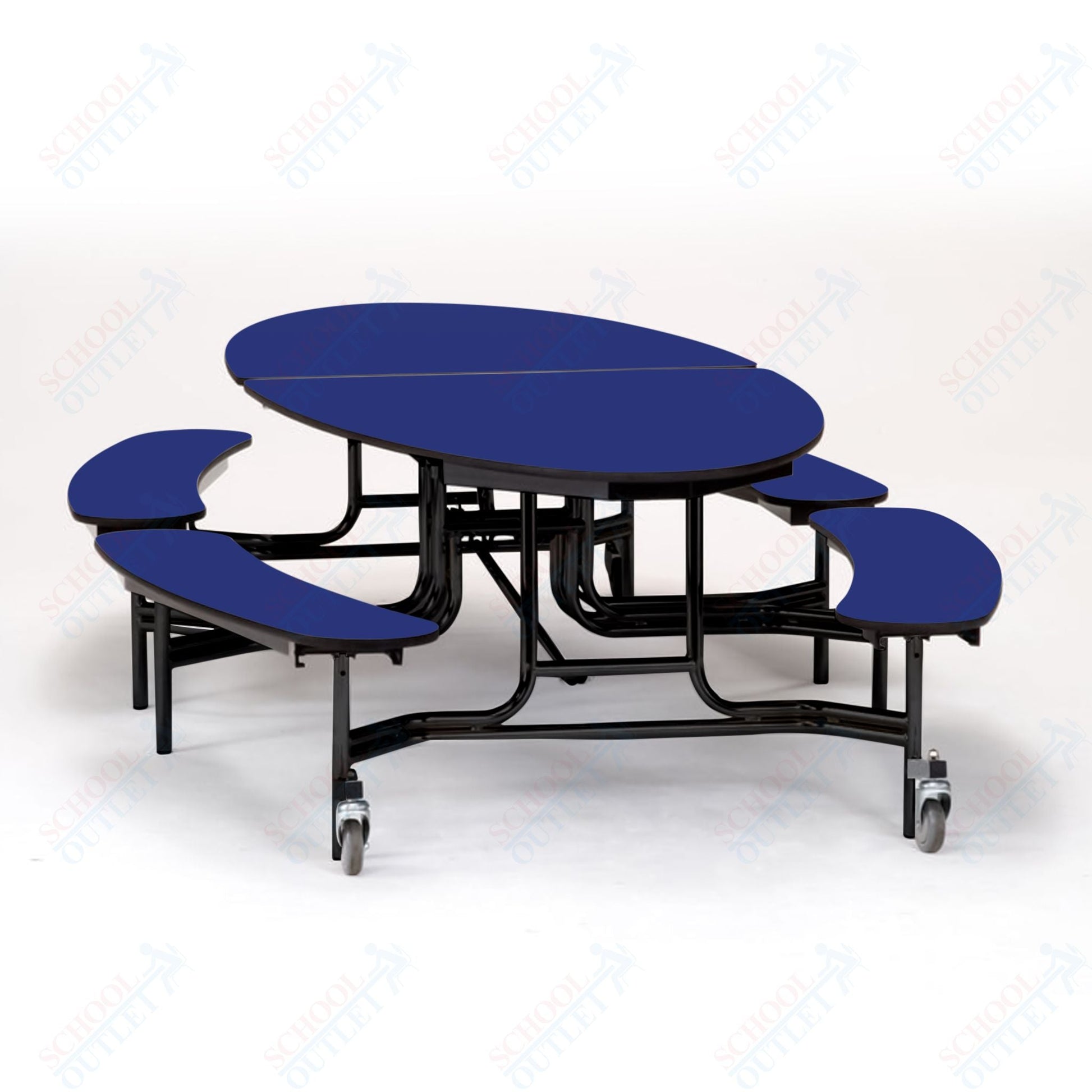 NPS Mobile Cafeteria 10' Elliptical Fixed Bench Unit - Seats 8 - 12 (National Public Seating NPS - METB) - SchoolOutlet