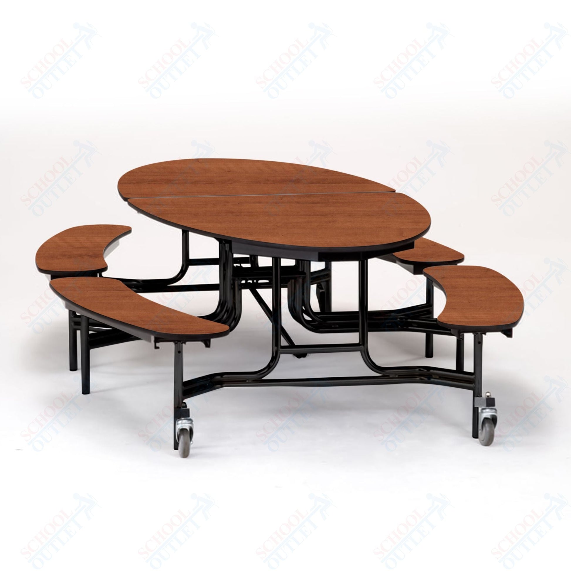 NPS Mobile Cafeteria 10' Elliptical Fixed Bench Unit - Seats 8 - 12 (National Public Seating NPS - METB) - SchoolOutlet