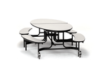 NPS Elliptical Mobile Fixed Bench Unit Folding Cafeteria Table 72