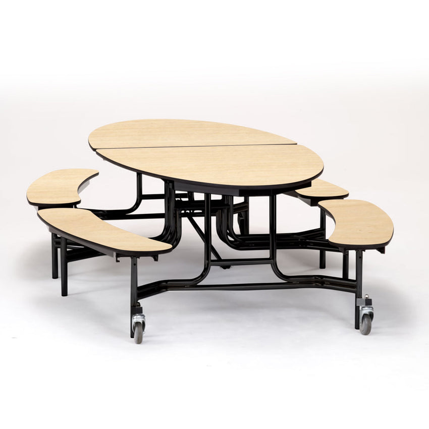 NPS Mobile Cafeteria 10' Elliptical Fixed Bench Unit - Seats 8 - 12 (National Public Seating NPS - METB) - SchoolOutlet