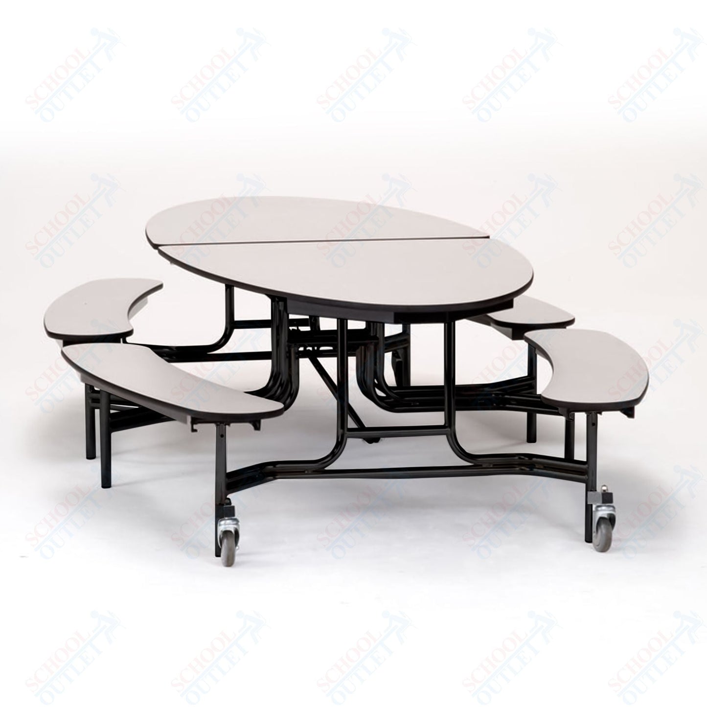NPS Mobile Cafeteria 10' Elliptical Fixed Bench Unit - Seats 8 - 12 (National Public Seating NPS - METB) - SchoolOutlet