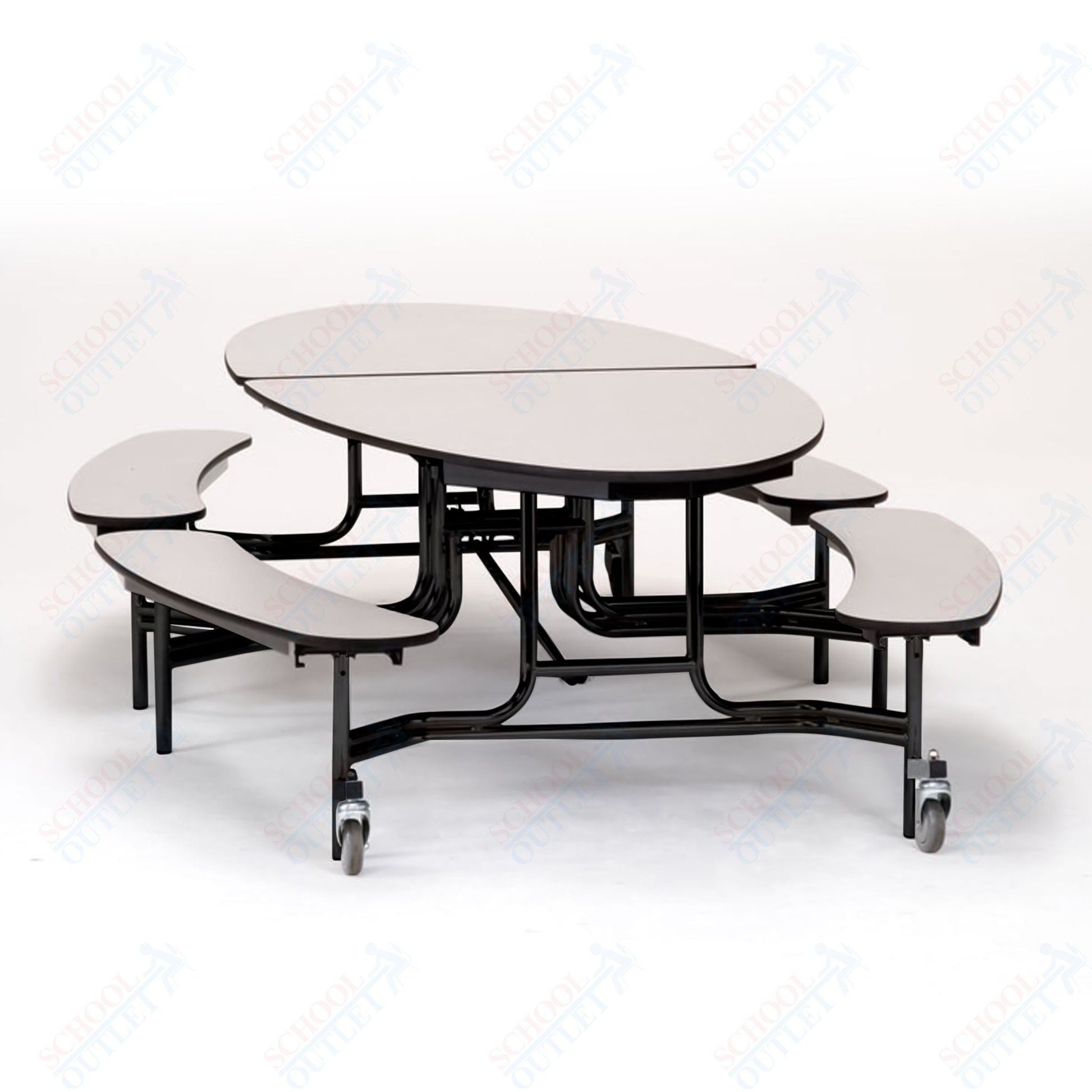 NPS Mobile Cafeteria 10' Elliptical Fixed Bench Unit - Seats 8 - 12 (National Public Seating NPS - METB) - SchoolOutlet
