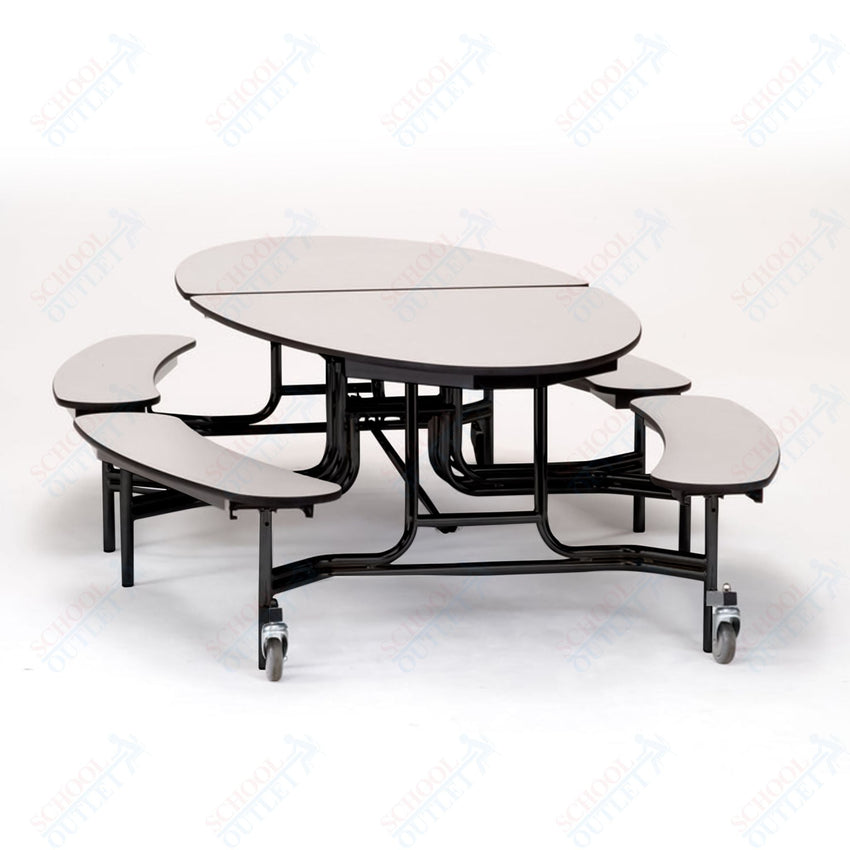 NPS Mobile Cafeteria 10' Elliptical Fixed Bench Unit - Seats 8 - 12 (National Public Seating NPS - METB) - SchoolOutlet
