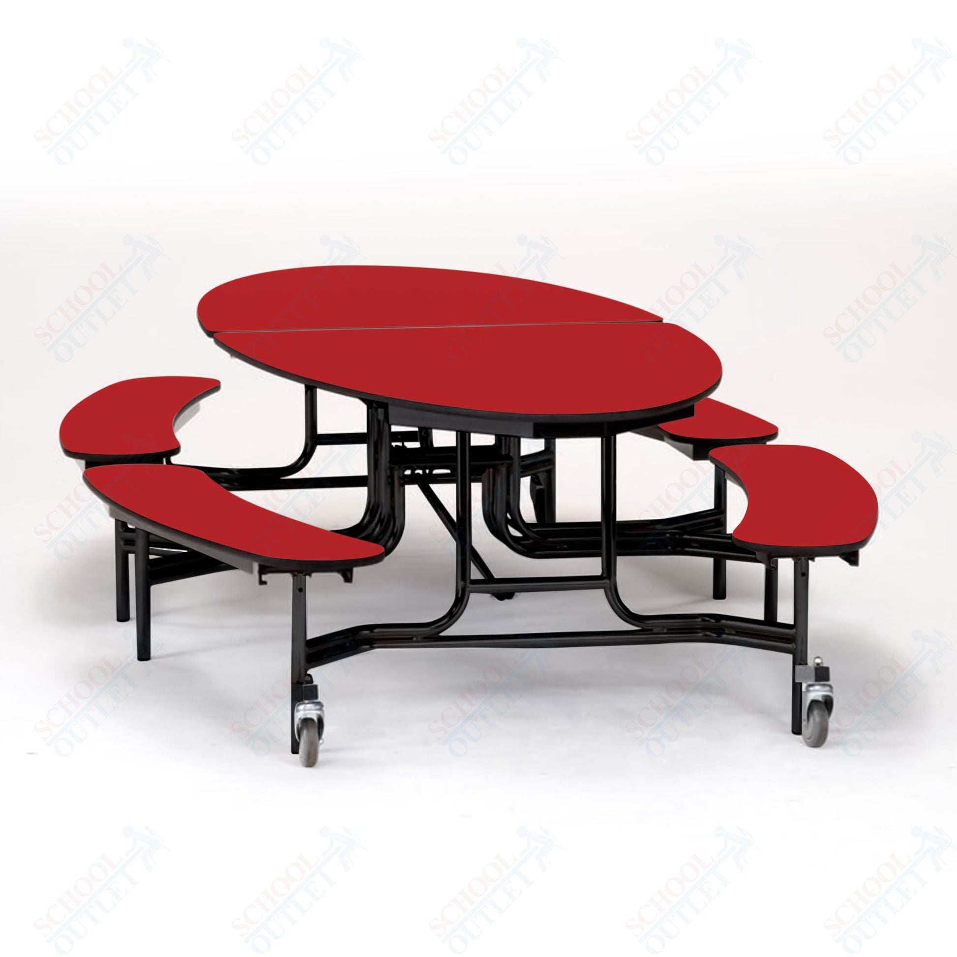 NPS Mobile Cafeteria 10' Elliptical Fixed Bench Unit - Seats 8 - 12 (National Public Seating NPS - METB) - SchoolOutlet