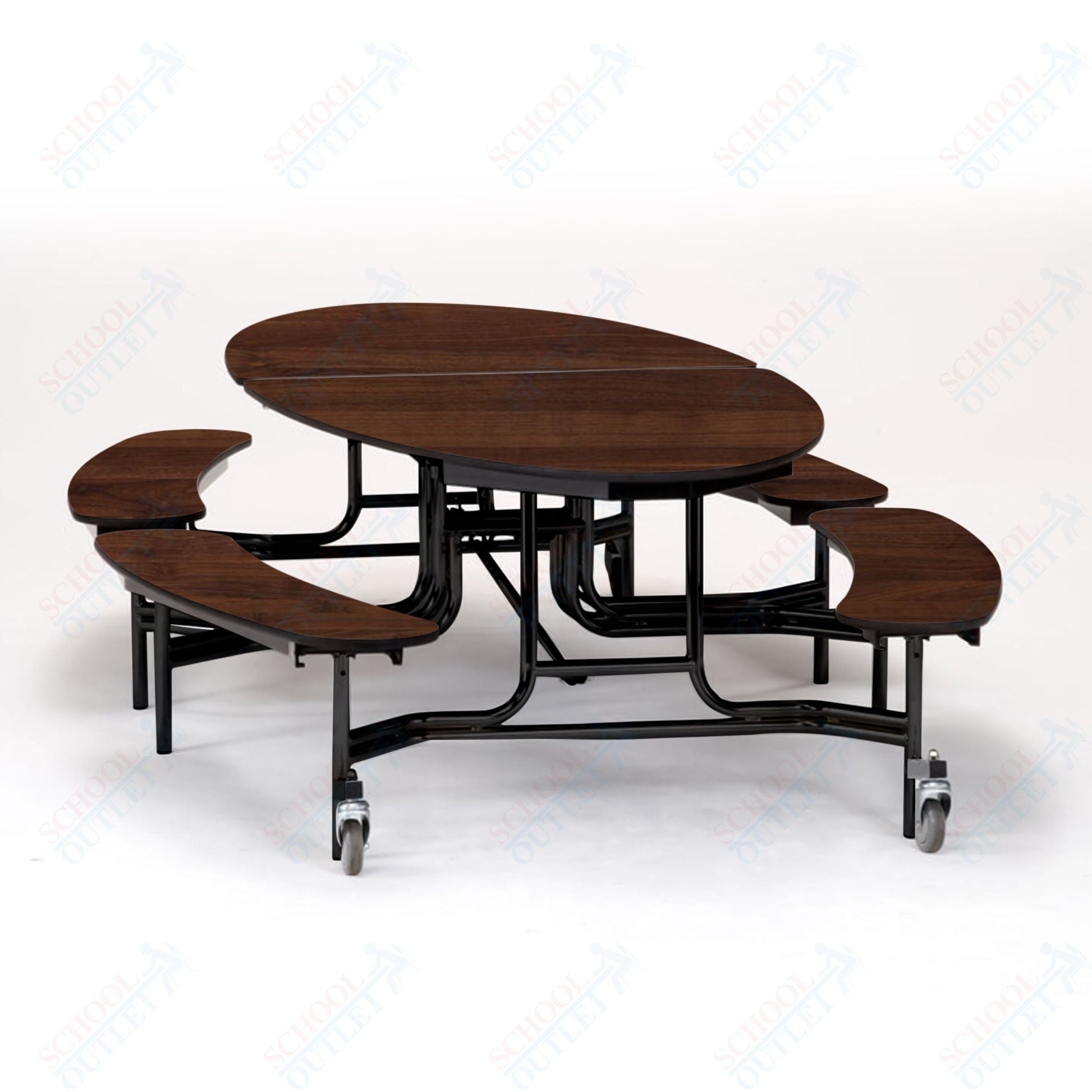 NPS Mobile Cafeteria 10' Elliptical Fixed Bench Unit - Seats 8 - 12 (National Public Seating NPS - METB) - SchoolOutlet