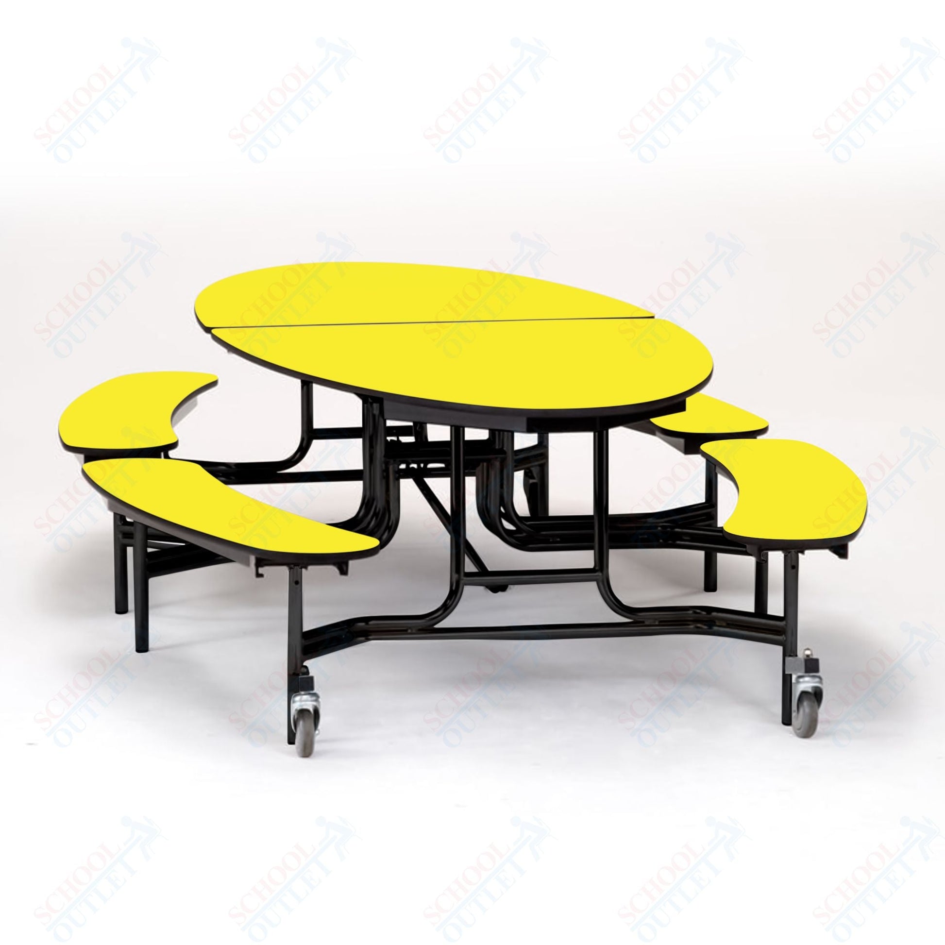 NPS Mobile Cafeteria 10' Elliptical Fixed Bench Unit - Seats 8 - 12 (National Public Seating NPS - METB) - SchoolOutlet