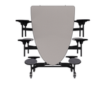 NPS Elliptical Mobile Stool Unit with Folding Cafeteria Table 45