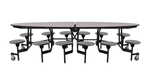 NPS Elliptical Mobile Stool Unit with Folding Cafeteria Table 45