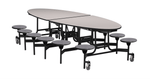 NPS Elliptical Mobile Stool Unit with Folding Cafeteria Table 45