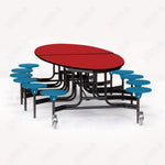 NPS Elliptical Mobile Stool Unit with Folding Cafeteria Table 45