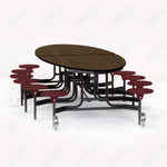 NPS Elliptical Mobile Stool Unit with Folding Cafeteria Table 45