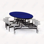 NPS Elliptical Mobile Stool Unit with Folding Cafeteria Table 45