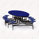 NPS Elliptical Mobile Stool Unit with Folding Cafeteria Table 45