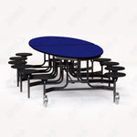 NPS Elliptical Mobile Stool Unit with Folding Cafeteria Table 45