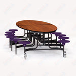 NPS Elliptical Mobile Stool Unit with Folding Cafeteria Table 45
