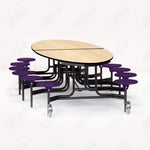 NPS Elliptical Mobile Stool Unit with Folding Cafeteria Table 45