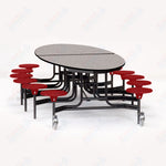 NPS Elliptical Mobile Stool Unit with Folding Cafeteria Table 45