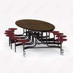 NPS Elliptical Mobile Stool Unit with Folding Cafeteria Table 45