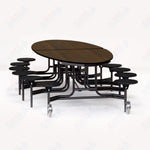 NPS Elliptical Mobile Stool Unit with Folding Cafeteria Table 45