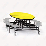 NPS Elliptical Mobile Stool Unit with Folding Cafeteria Table 45